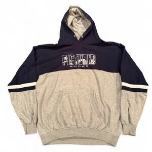 Renegade Club Y2K Pictured Rocks Embroidery Colorblock Hooded Sweatshirt Sz.XL